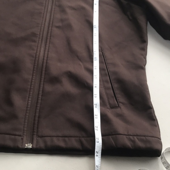 COLUMBIA brown faux fur hood lining zipper front jacket size Large - Picture 8 of 10